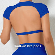 Backless crop top workout top