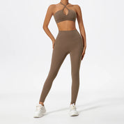Two-Piece Women's Sports Crossover Yoga Set