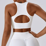 Women's Rib Sport Bra With Chest Pad