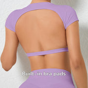 Backless crop top workout top