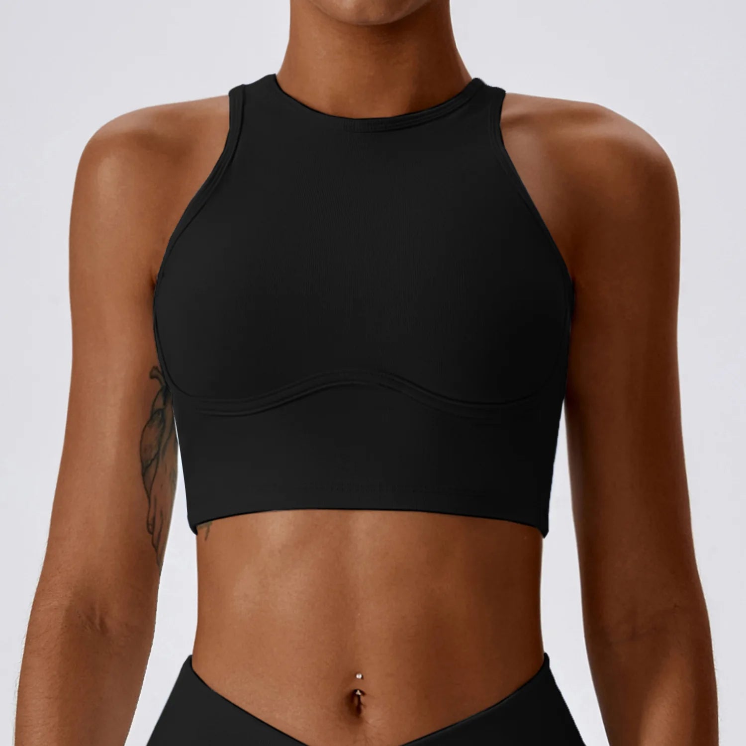Women's Rib Sport Bra With Chest Pad