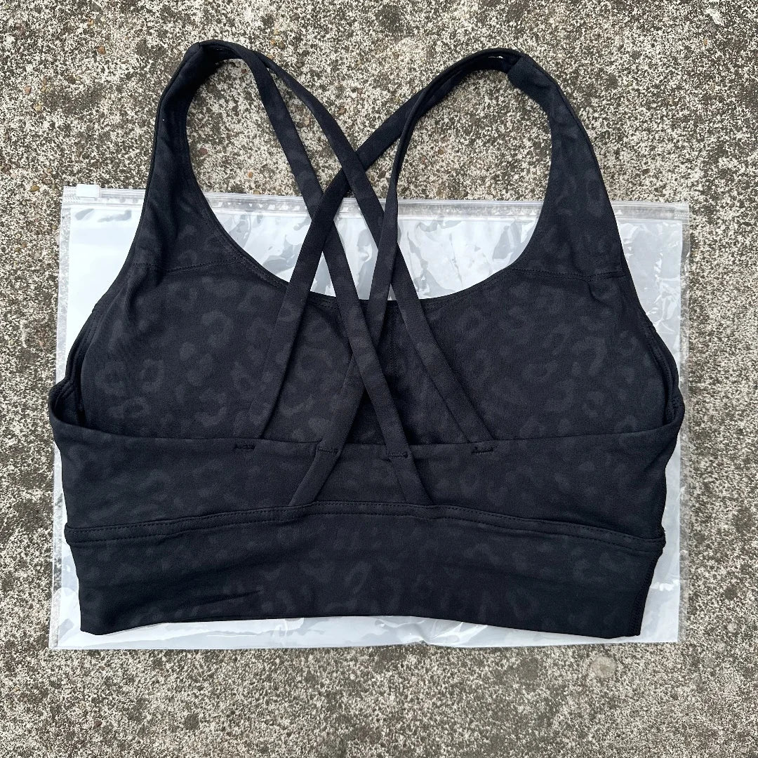 Women's solid color cross back sports bra