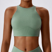 Women's Rib Sport Bra With Chest Pad