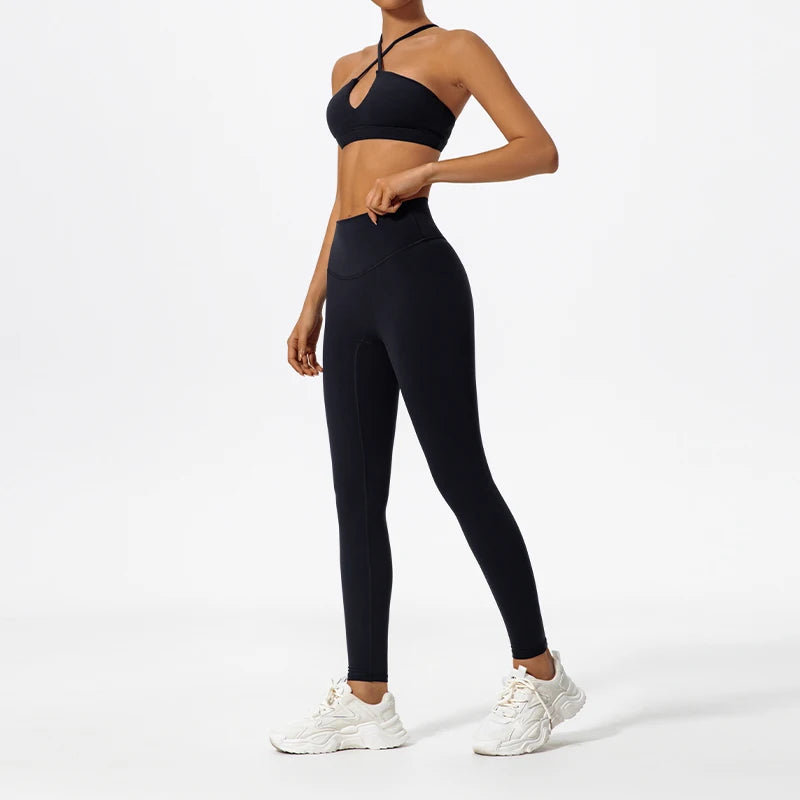 Two-Piece Women's Sports Crossover Yoga Set