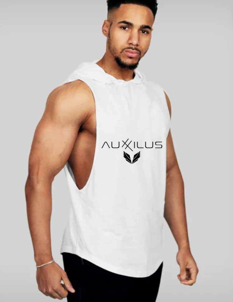 Auxxilus Fitness Hooded Tank Top Vest Stringer