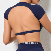 Backless crop top workout top
