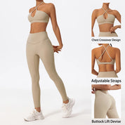 Two-Piece Women's Sports Crossover Yoga Set