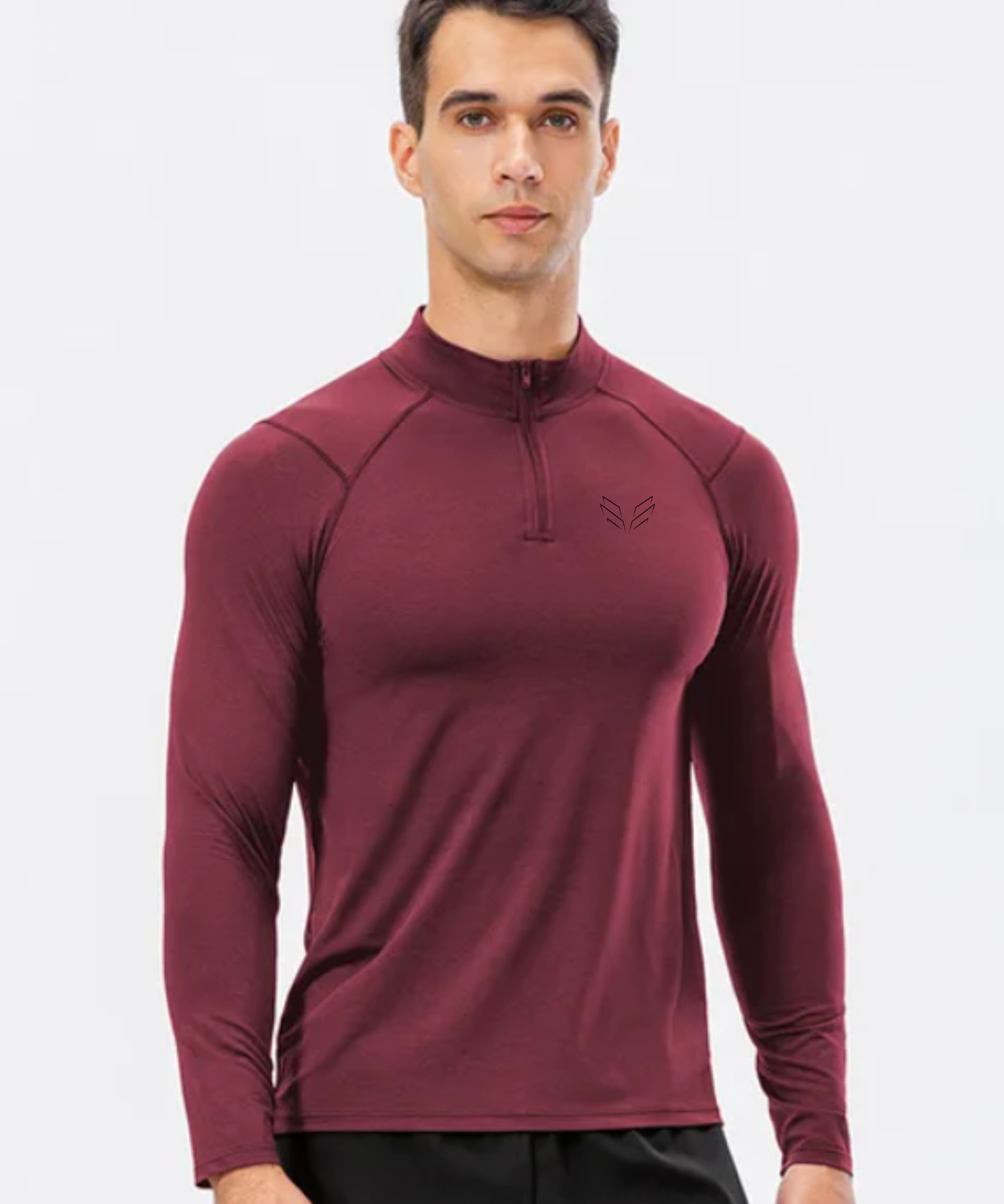 Auxxilus Men's half zip long sleeve shirt