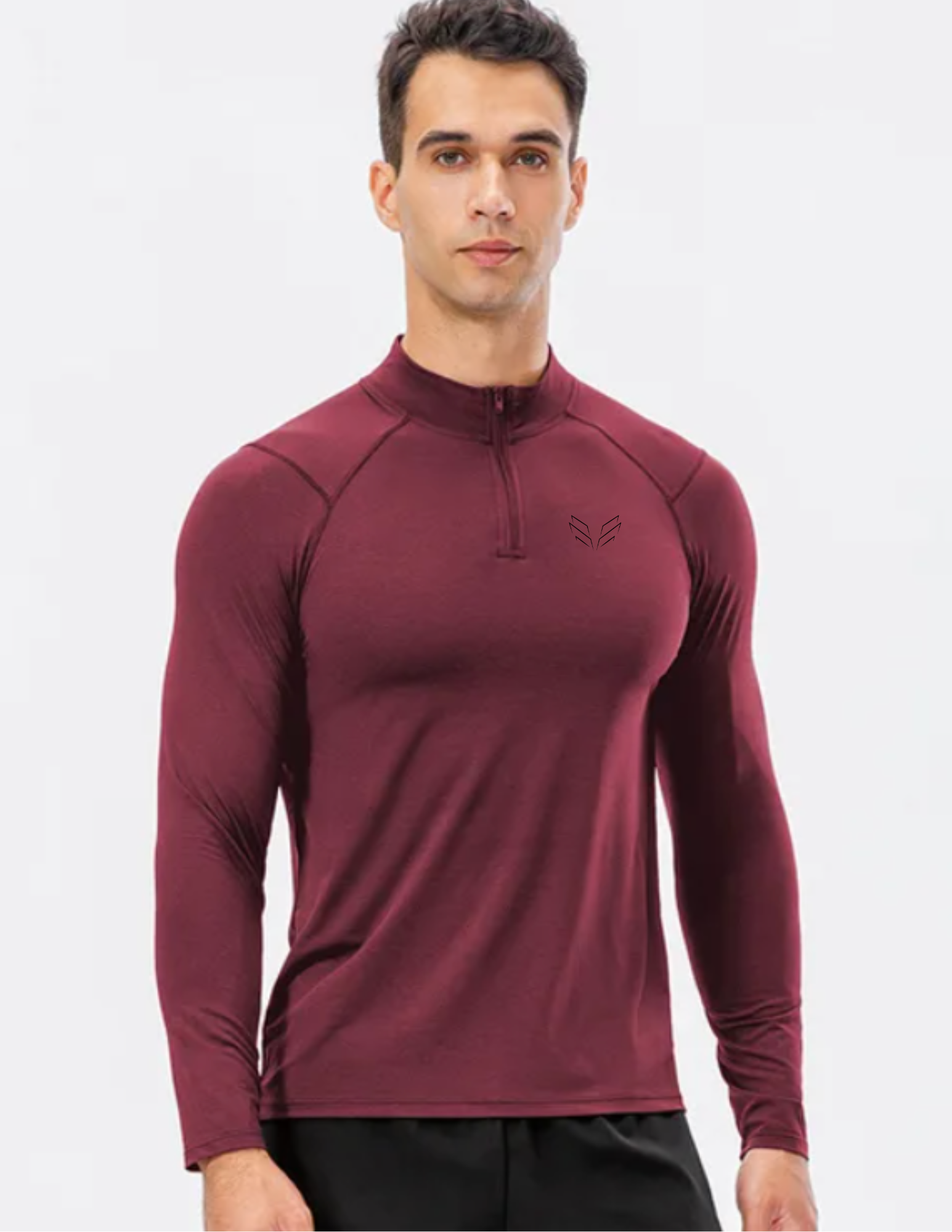 Auxxilus Men's half zip long sleeve shirt