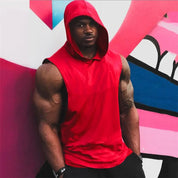 Auxxilus Fitness Hooded Tank Top Vest Stringer