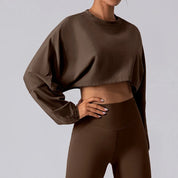 Women Sports Crop Top Long Sleeve shirt