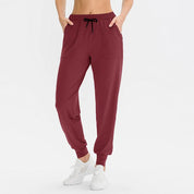 Women's casual pocket drawstring sport joggers