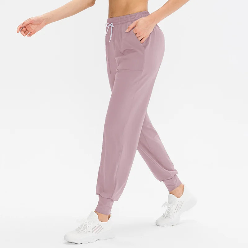 Women's casual pocket drawstring sport joggers