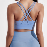 Women's solid color cross back sports bra
