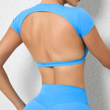 Backless crop top workout top