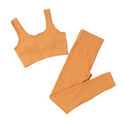 2PC Women's crop top seamless Sport Set