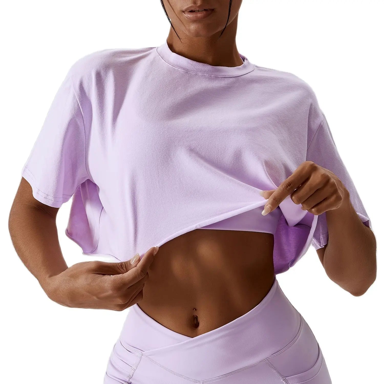 Women's crop top loose gym shirt