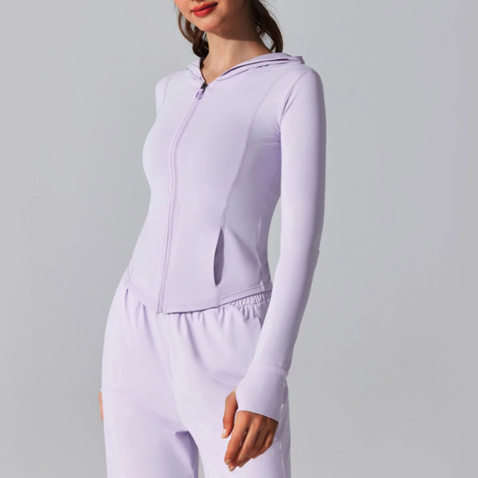 Women's Zip-Up Hooded Slim Fit Jacket