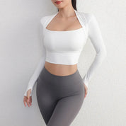 Women's yoga long sleeve crop top shirt