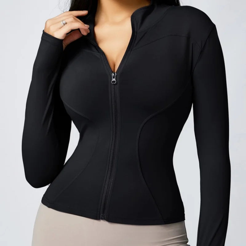 Zipper Seamless Long Sleeve Sports Jacket