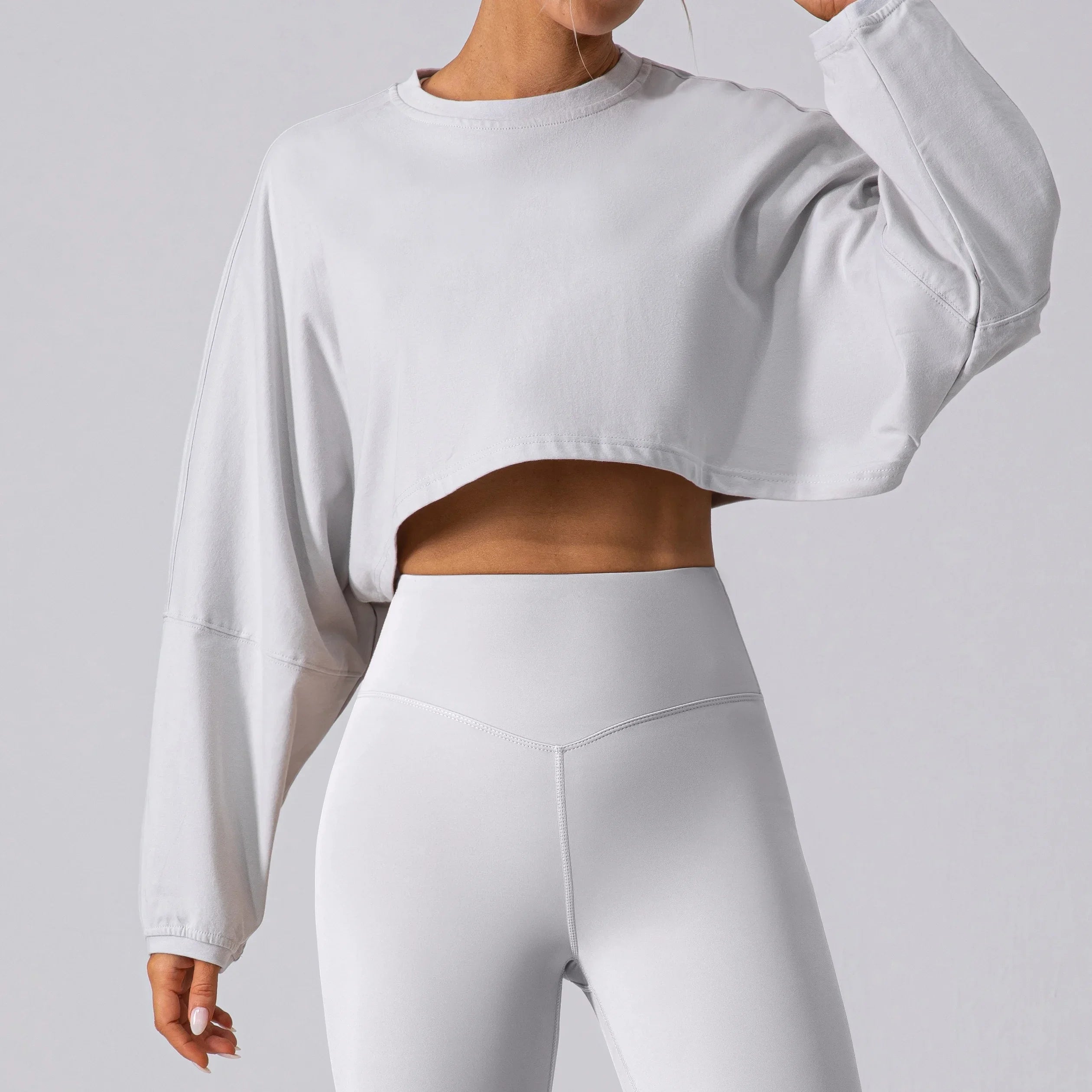 Women Sports Crop Top Long Sleeve shirt