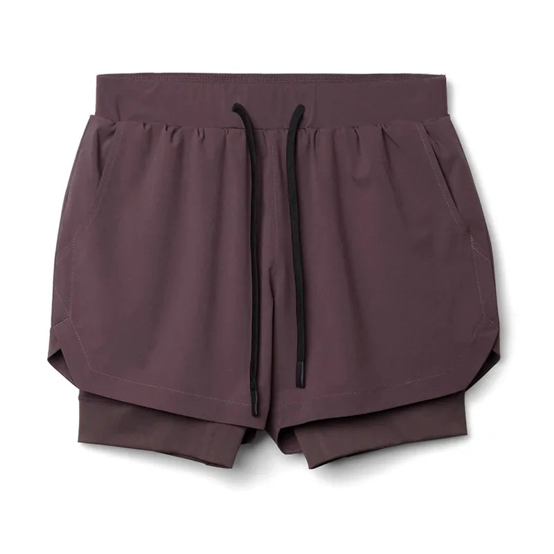 Men's 2-in-1 double layer running shorts
