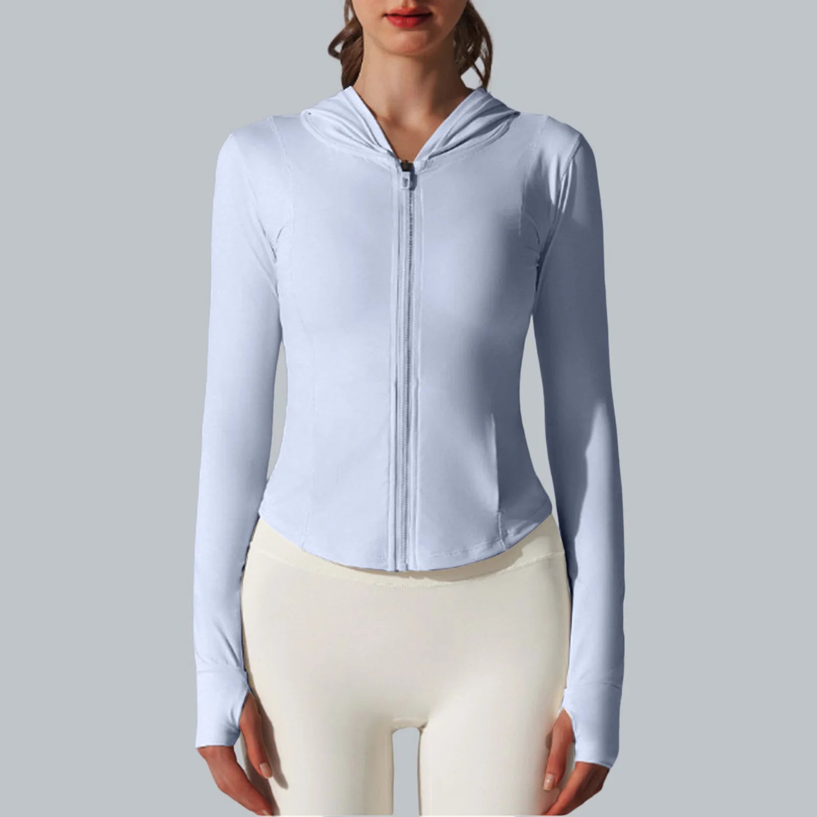 Women's Zip-Up Hooded Slim Fit Jacket