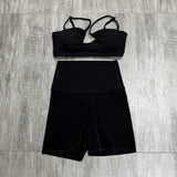 Two-Piece Women's Sports Crossover Yoga Set