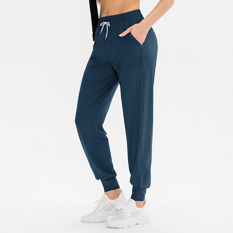 Women's casual pocket drawstring sport joggers