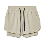 Men's 2-in-1 double layer running shorts