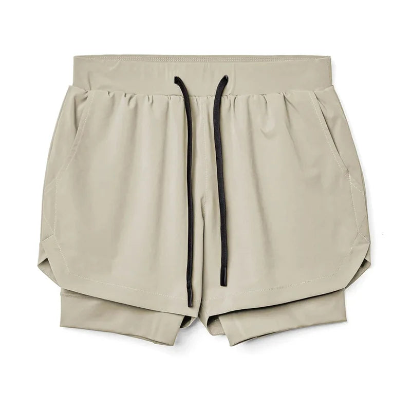 Men's 2-in-1 double layer running shorts