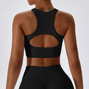 Women's Rib Sport Bra With Chest Pad