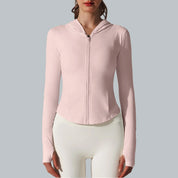 Women's Zip-Up Hooded Slim Fit Jacket