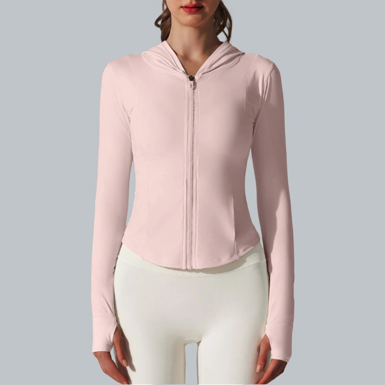 Women's Zip-Up Hooded Slim Fit Jacket