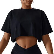 Women's crop top loose gym shirt