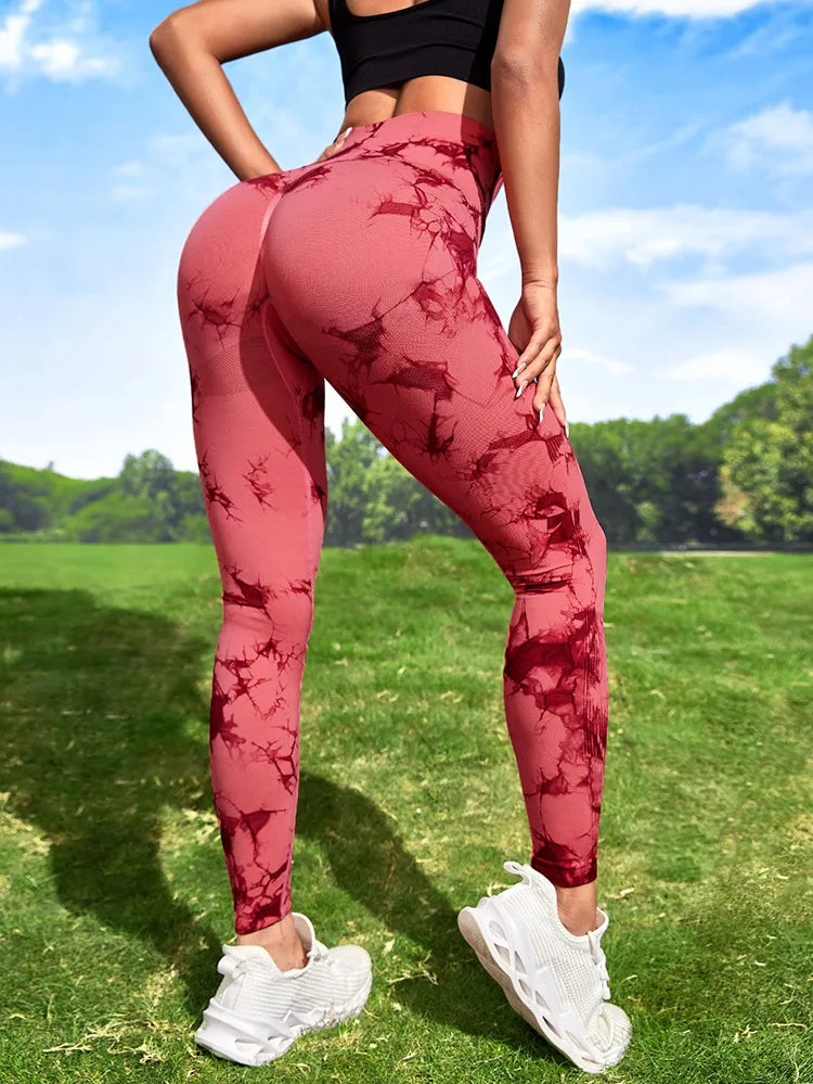 Marble color Tie-Dye Yoga leggings