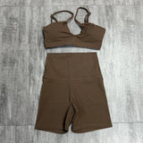 Two-Piece Women's Sports Crossover Yoga Set