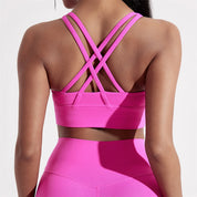 Women's solid color cross back sports bra