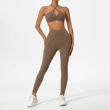 Two-Piece Women's Sports Crossover Yoga Set
