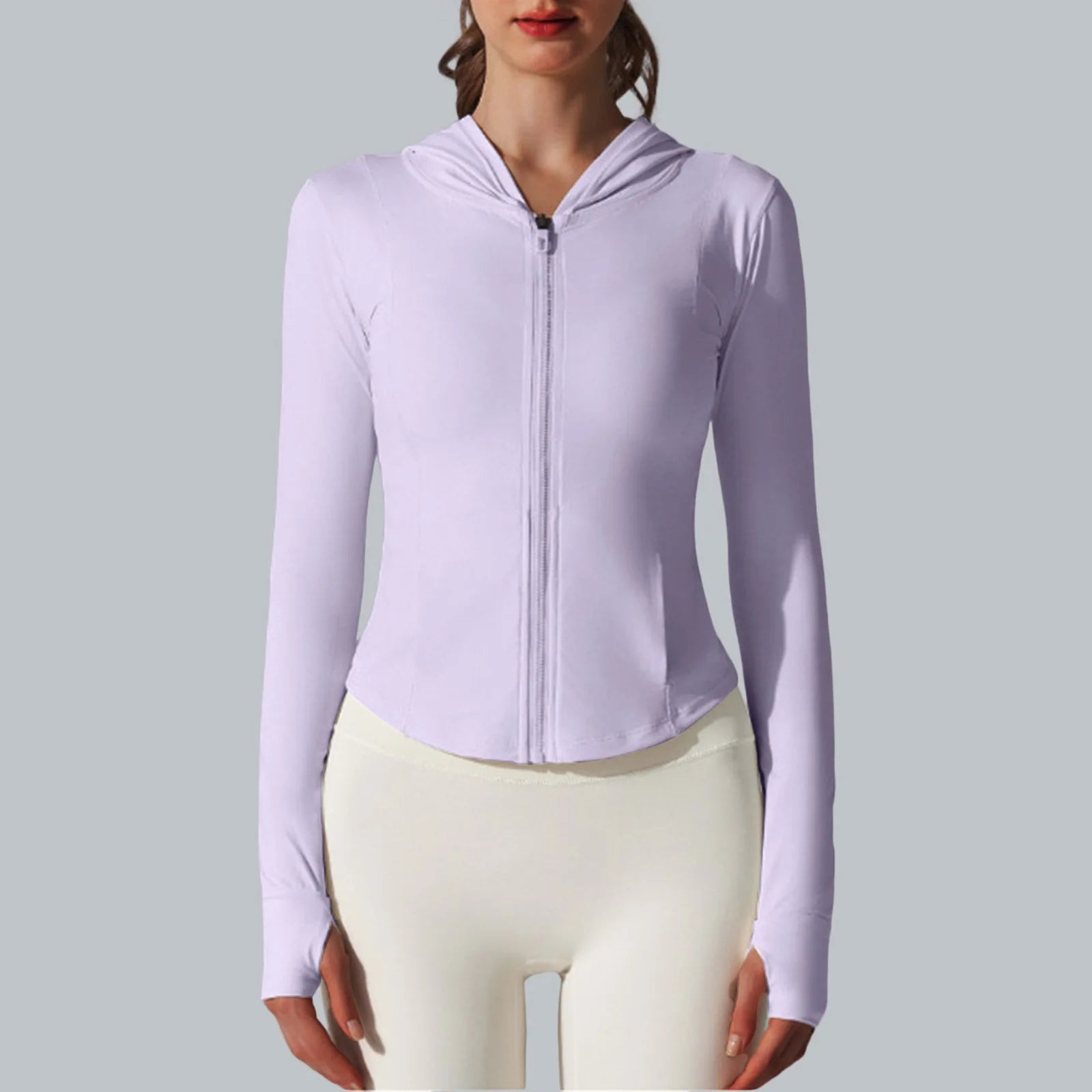 Women's Zip-Up Hooded Slim Fit Jacket