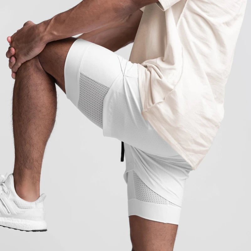 Men's 2-in-1 double layer running shorts