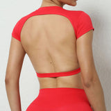 Backless crop top workout top